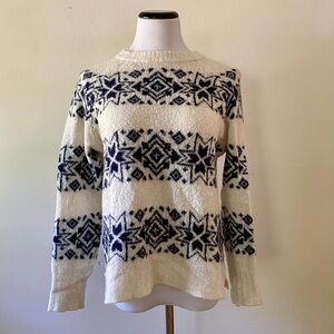 JCrew Snowflake sweater white/navy